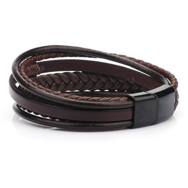 Trendy Genuine Braided Rope Leather Bracelets