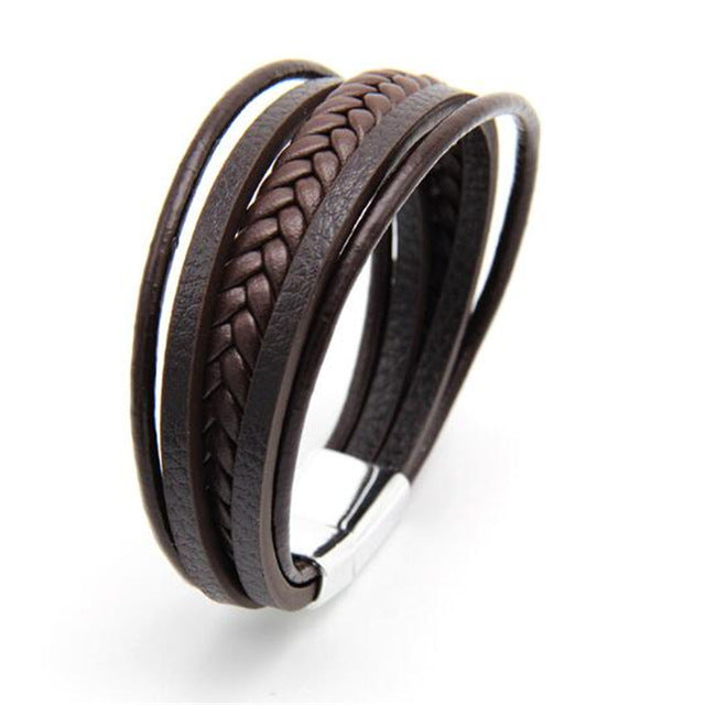 Trendy Genuine Braided Rope Leather Bracelets