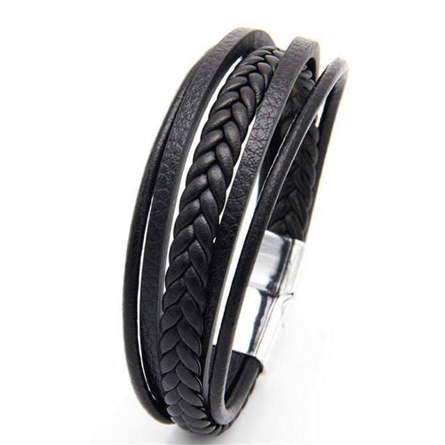 Trendy Genuine Braided Rope Leather Bracelets