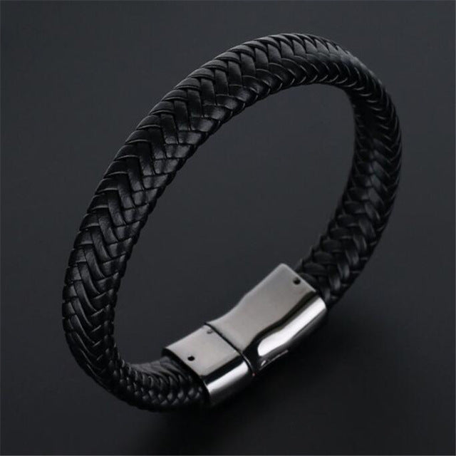 Trendy Genuine Braided Rope Leather Bracelets