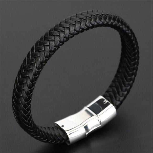 Trendy Genuine Braided Rope Leather Bracelets