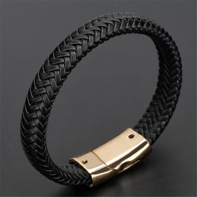 Trendy Genuine Braided Rope Leather Bracelets