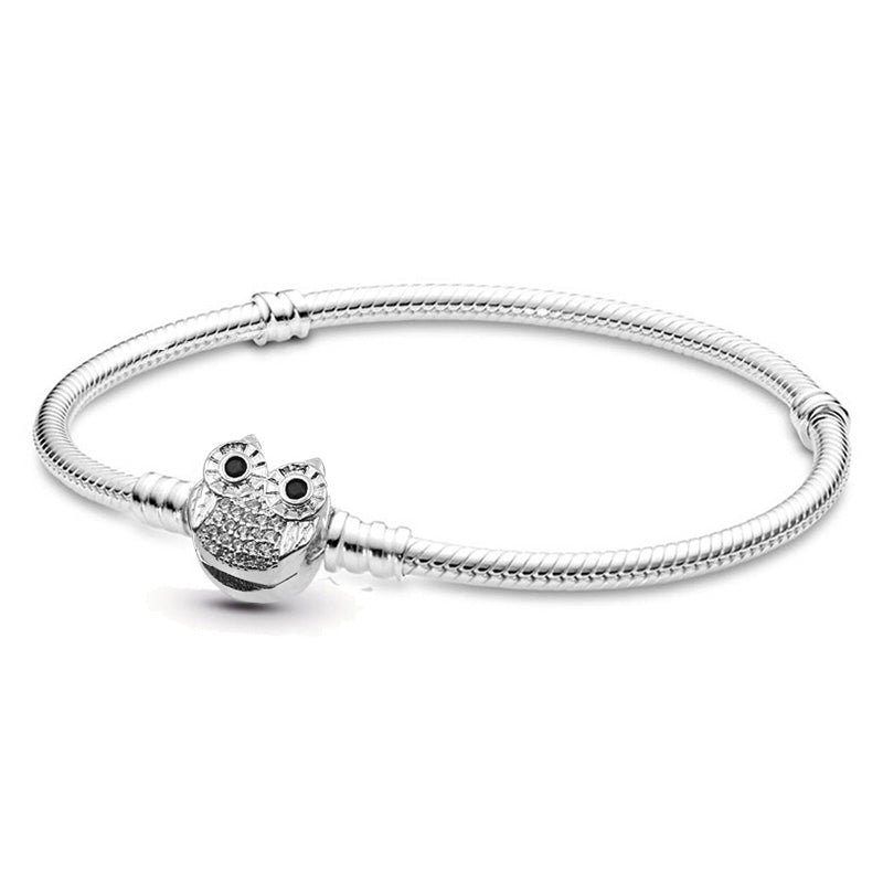 Cute Owl Snake Charm Bracelet