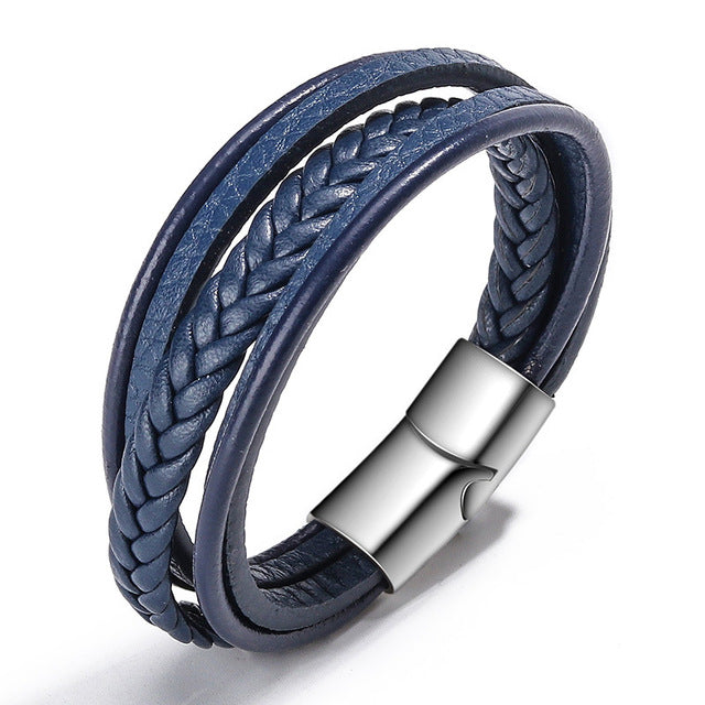 Trendy Genuine Braided Rope Leather Bracelets