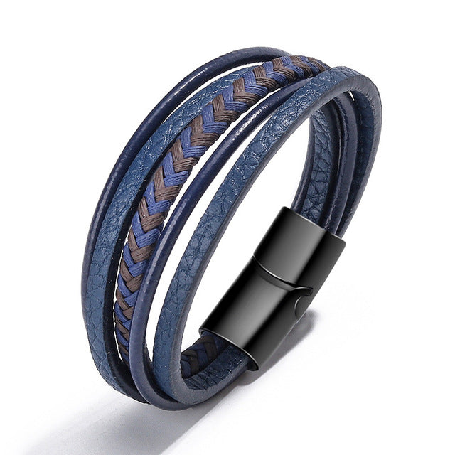 Trendy Genuine Braided Rope Leather Bracelets