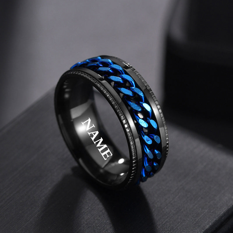 Stainless Steel Black Blue Spinner Rotatable Chain Rings