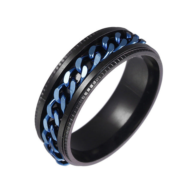 Stainless Steel Black Blue Spinner Rotatable Chain Rings