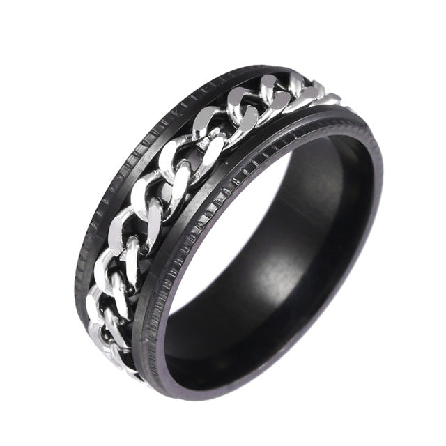 Stainless Steel Black Blue Spinner Rotatable Chain Rings