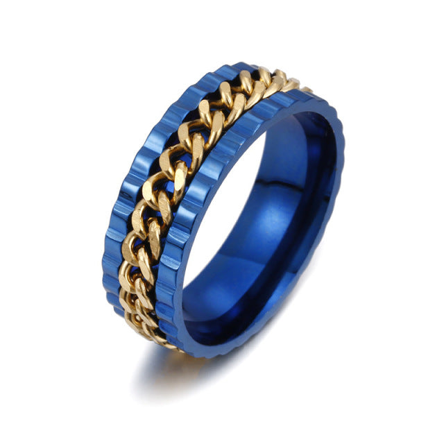 Stainless Steel Black Blue Spinner Rotatable Chain Rings