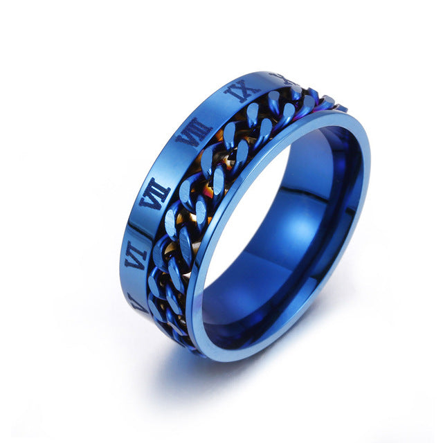 Stainless Steel Black Blue Spinner Rotatable Chain Rings