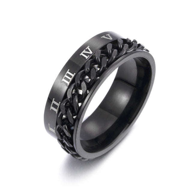 Stainless Steel Black Blue Spinner Rotatable Chain Rings