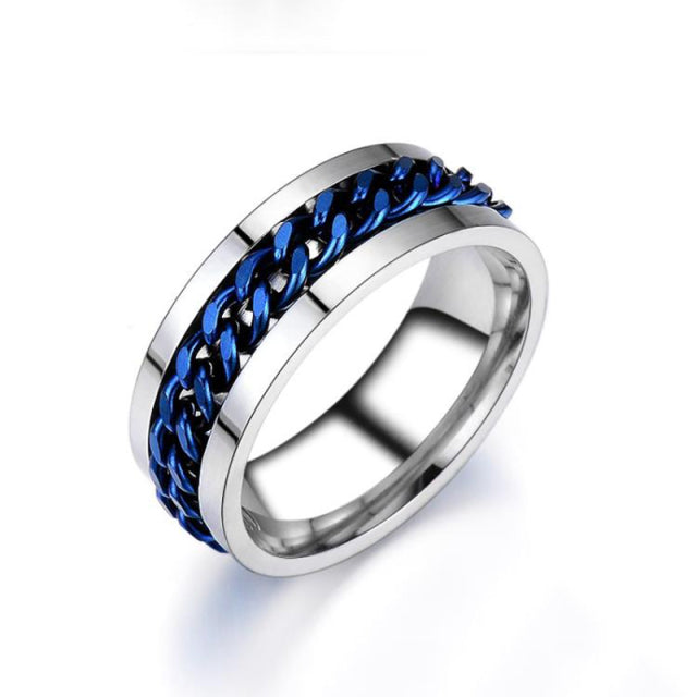 Stainless Steel Black Blue Spinner Rotatable Chain Rings