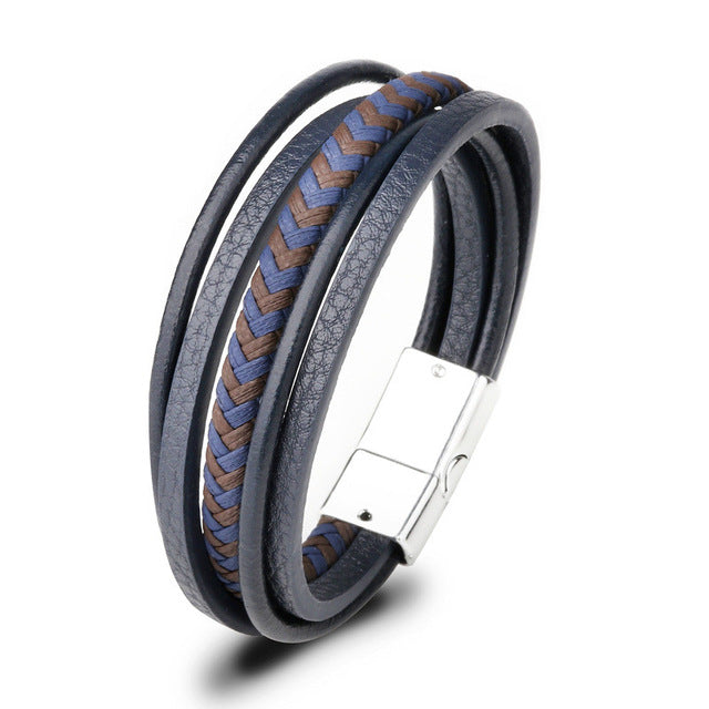 Trendy Genuine Braided Rope Leather Bracelets