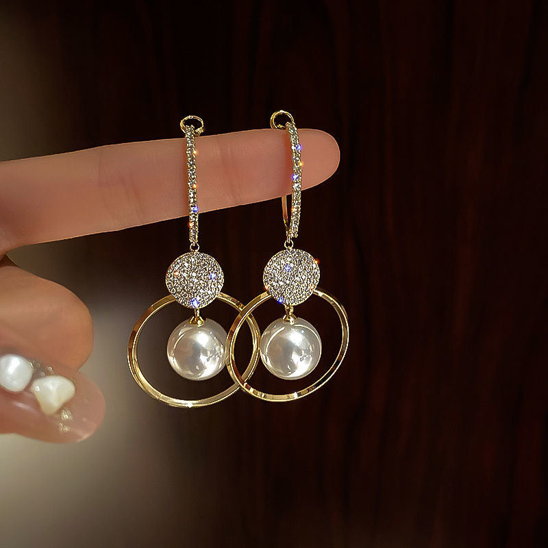 New Korean White Pearl Drop Earrings