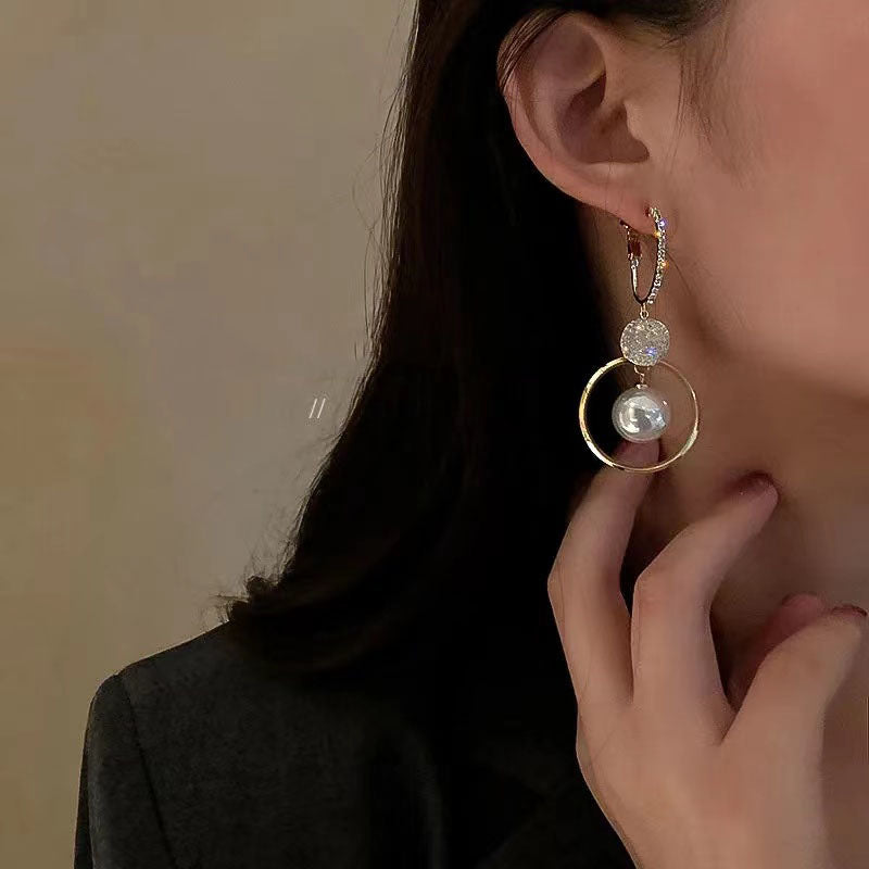 New Korean White Pearl Drop Earrings