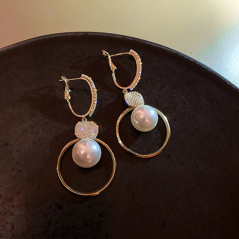 New Korean White Pearl Drop Earrings