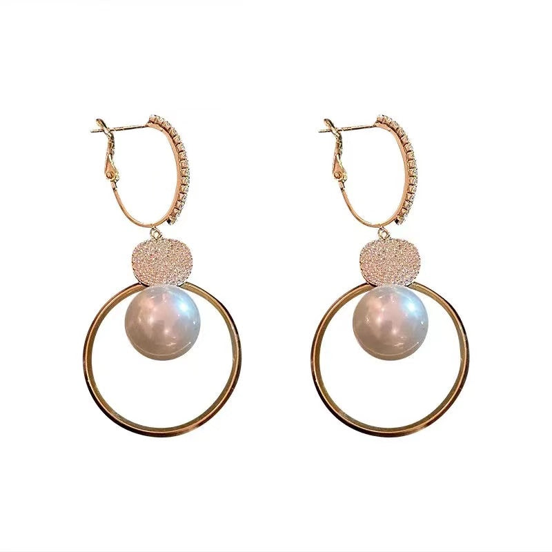 New Korean White Pearl Drop Earrings