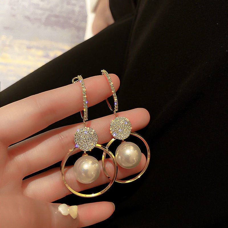 New Korean White Pearl Drop Earrings