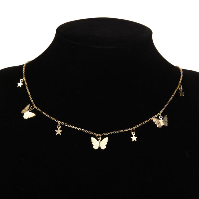 Multilayer Pendant Butterfly Necklace for Women