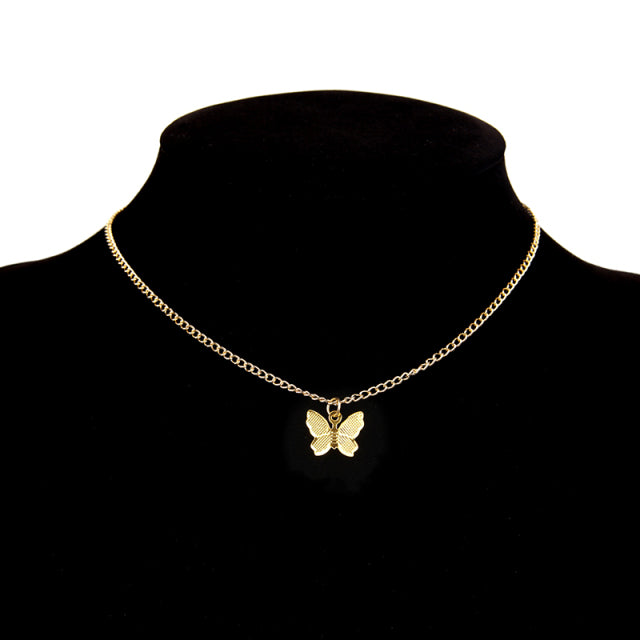 Multilayer Pendant Butterfly Necklace for Women