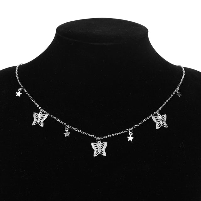 Multilayer Pendant Butterfly Necklace for Women