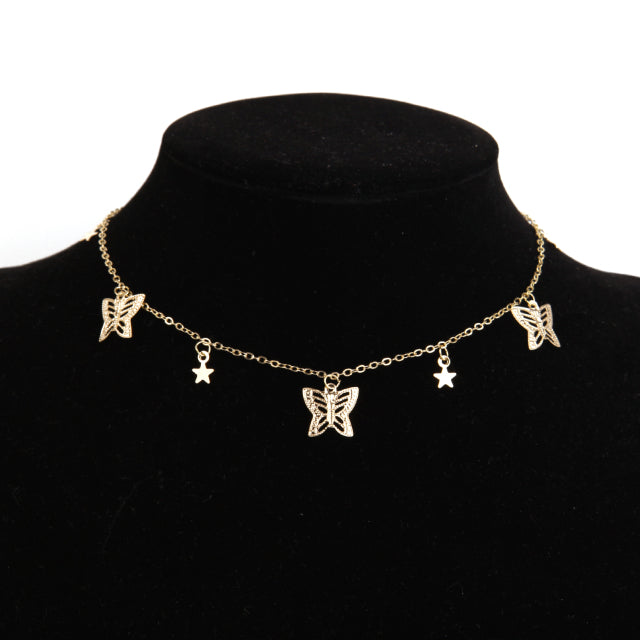 Multilayer Pendant Butterfly Necklace for Women