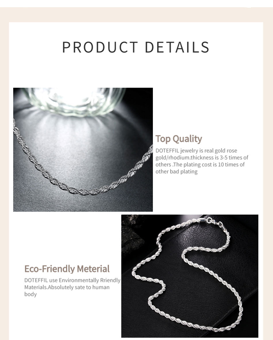 Twisted Rope Chain Necklace For Fashion