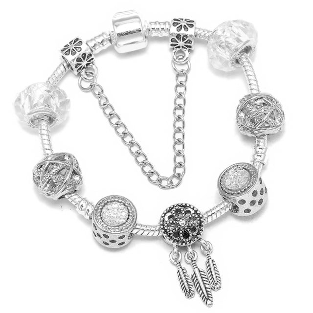 Women Pulseira Vintage Silver Jewelry