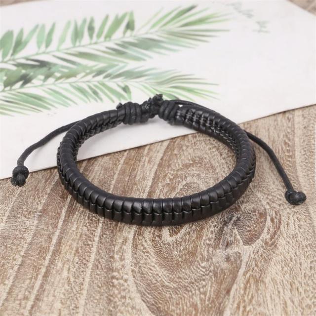 Trendy Genuine Braided Rope Leather Bracelets