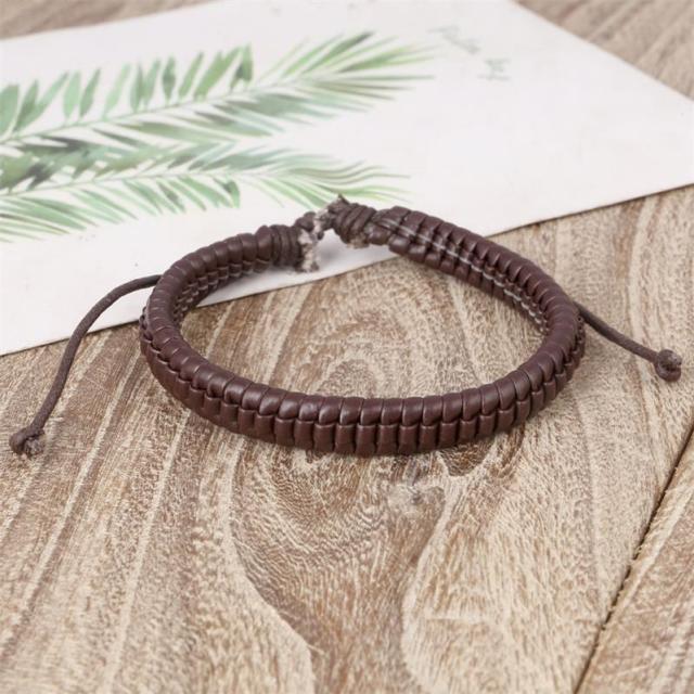 Trendy Genuine Braided Rope Leather Bracelets